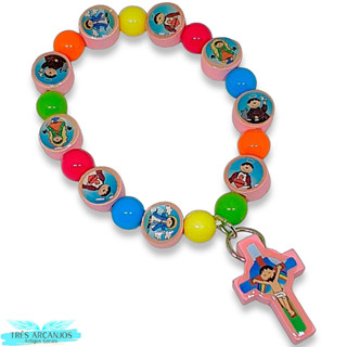 Pulseira Pulso Devoto Mirim Bracelete Infantil Rosa Colorido