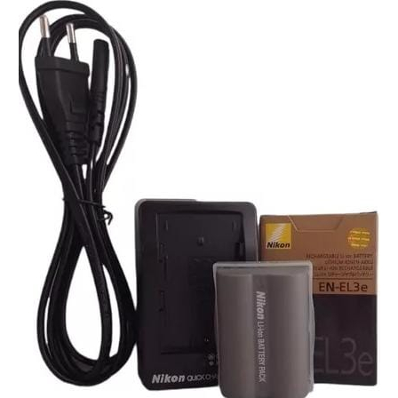 kit BATERIA NIKON En-el3e + Carregador MH-18A  D70 D80 D90 D200 D700 COM CABO DA FORÇA KIT NOVO