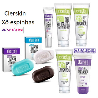 Clearskin Xô Espinhas Avon. Sabonete, creme gel, Loção Tônica, Mascara Holográfica