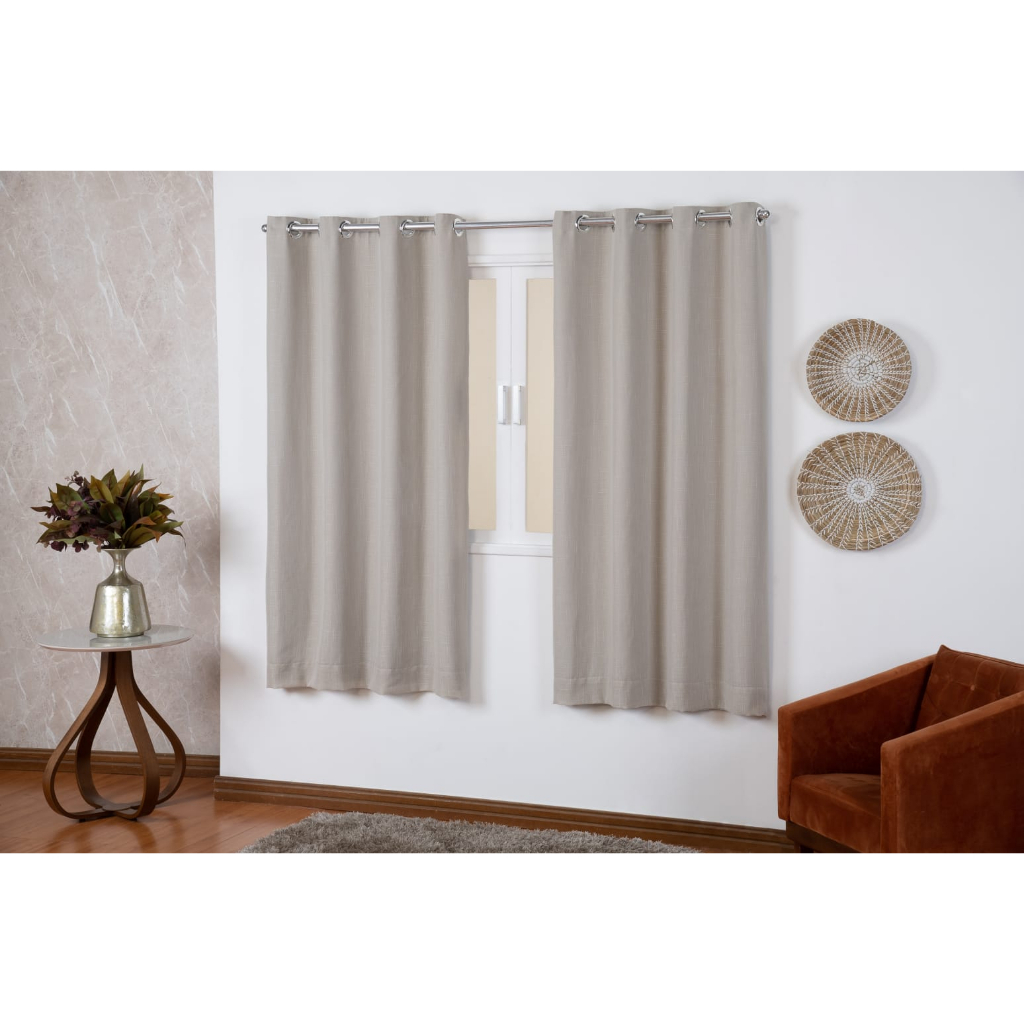 Cortina Linho Gaze Com Forro Blackout Tecido Para Janela 2.50x1.60 Quarto Sala