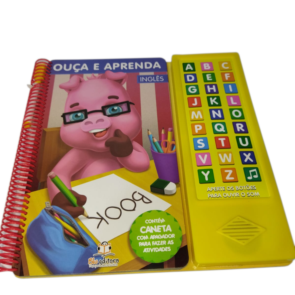 Livro I antil/Livro Sonoro: Ouça e Aprenda: Abc Inglês Canetinha e Apagador Blueditora Livros Sonoros Livros I Antis Livro Musical