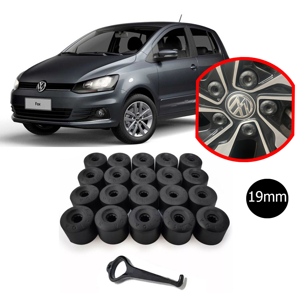 20 Tampas / Capa Parafusos Roda Compatível com T-cross Nivus Virtus Jetta Polo Fox Tiguan