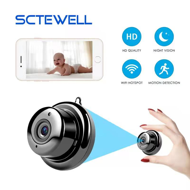 Mini câmera de cctv sem fio wifi câmera hd câmera com função de visão noturna câmera interna casa camerathe app é hdwificam