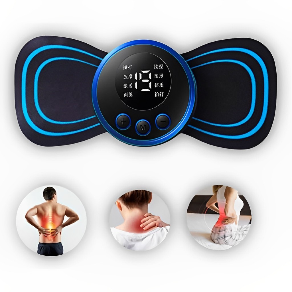 Mini Massageador Elétrico Portátil Cervical EMS Alivia Dores Corpo Pescoço