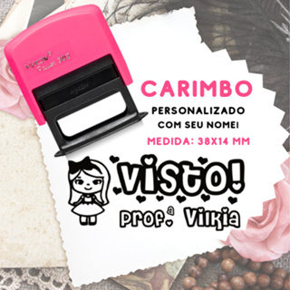 Carimbo Automático VISTO para Professoras ENVIAMOS NO MESMO DIA! em Oferta na Shopee