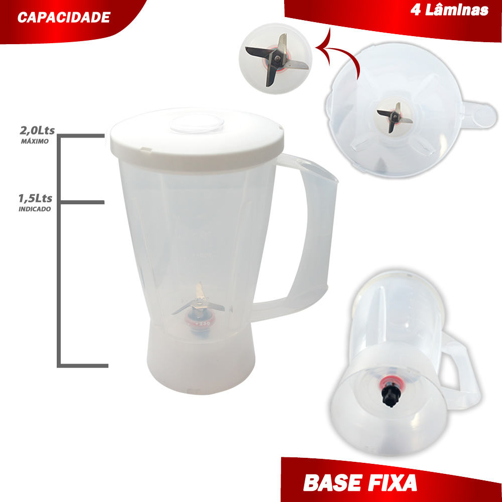 Copo Liquidificador Arno Optimix 550W Translúcido – Tampa Branca