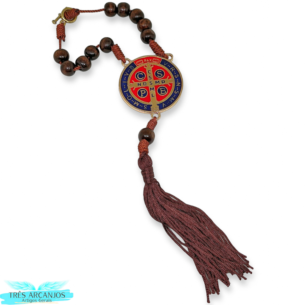 Terço Dezena De Carro Do São Bento Medalha Sao Bento Para Retrovisor em Oferta na Shopee