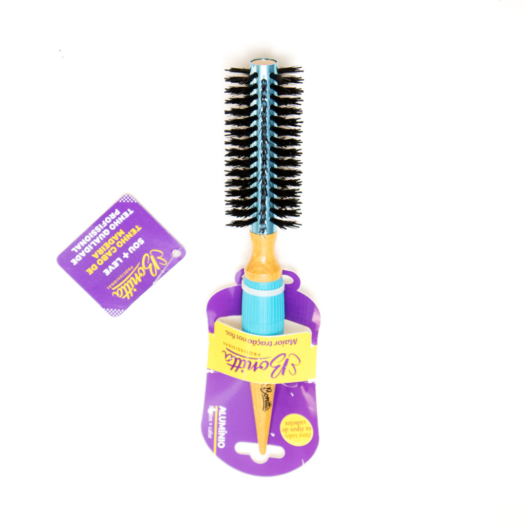 Escova De Cabelo Profissional Thermal Metallic Pro Wood 45mm Azul Madeira · foto 2