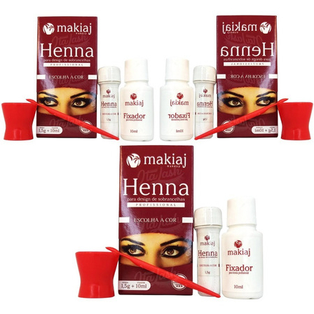 Kit 3 Henna Sobrancelhas Makiaj Alto Rendimento E Fixação - Original em Oferta na Shopee