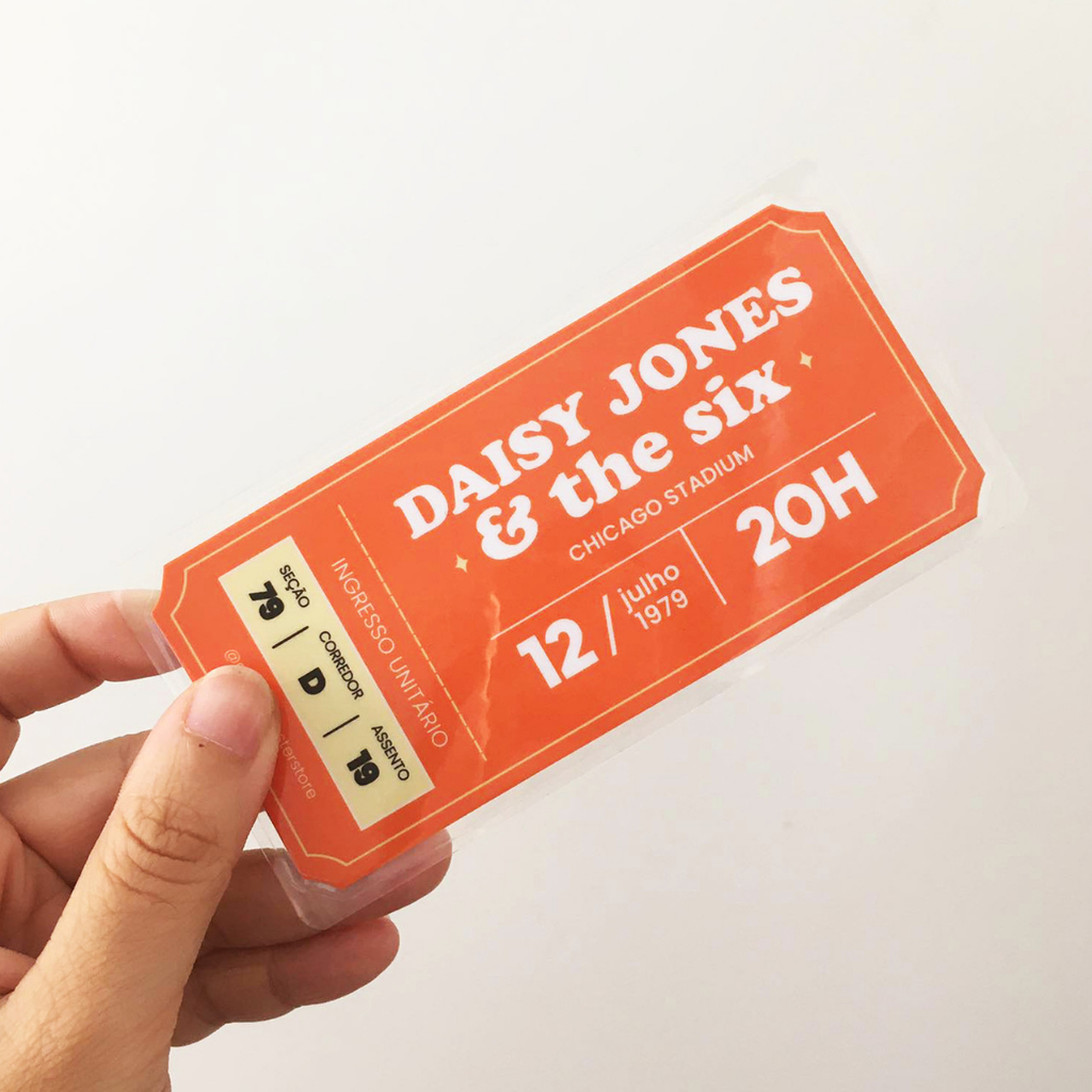 Marca Páginas Daisy Jones & The Six Formato de Ingresso