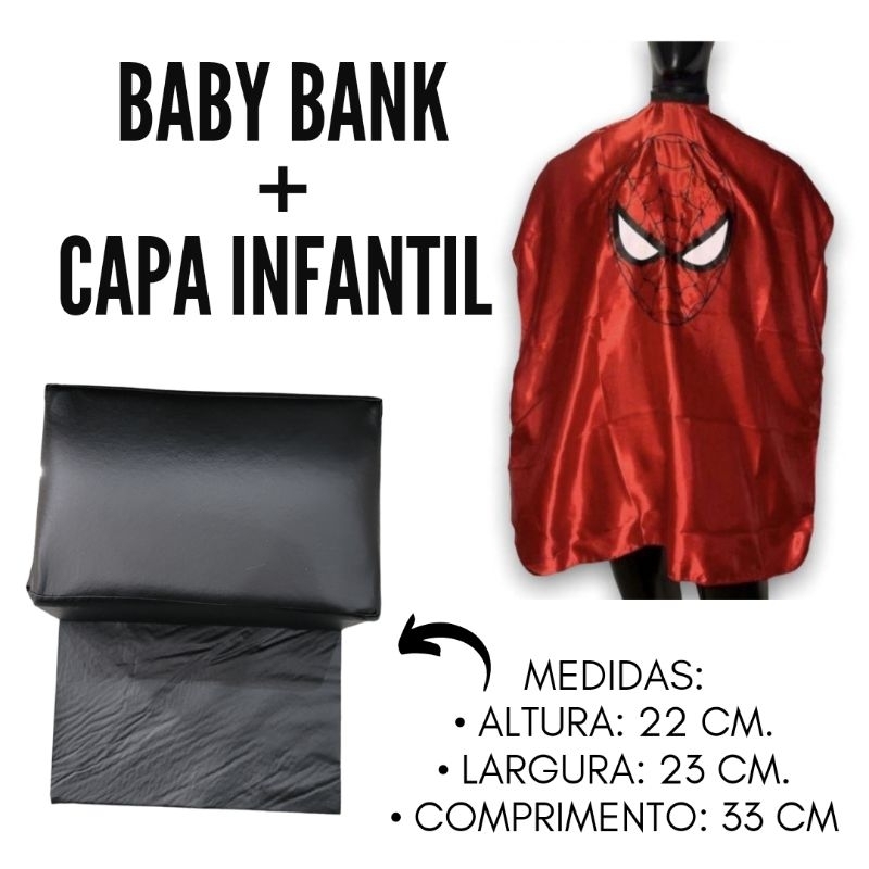 Kit Assento de Elevação Infantil + Capa de cortes Estampada Barbearia em Oferta na Shopee
