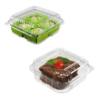 100 Embalagem quadrada bipack BP 641 - 250ml com tampa acoplada para doces e salgados.