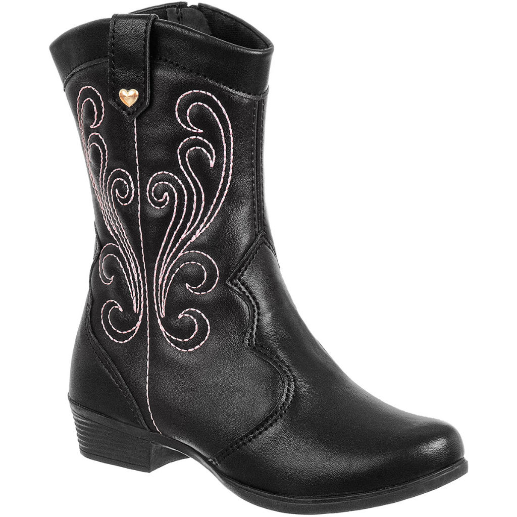 Bota Texana Menina Feminina Infantil Confortável Moda Atual Saltinho Baixa Médio Cano Longo Country em Oferta na Shopee