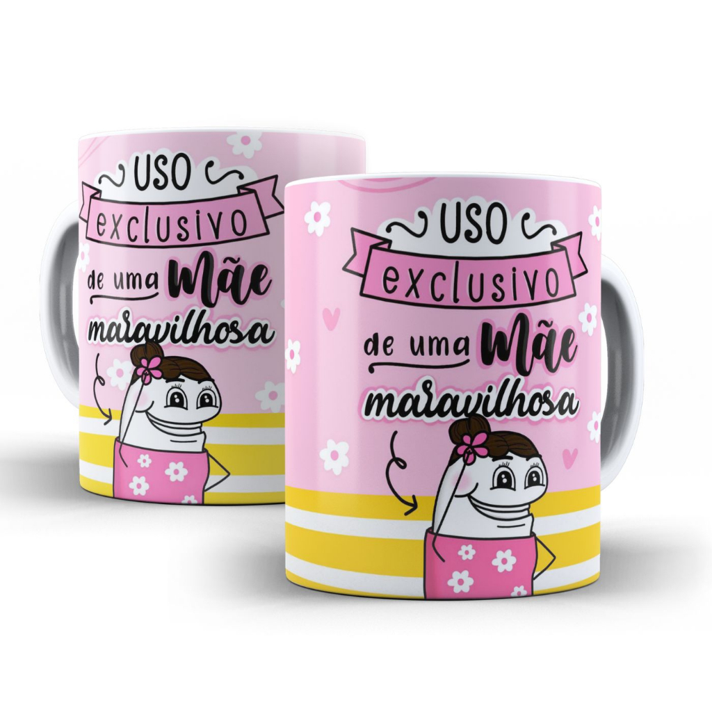 Caneca Dia das Mães em cerâmica 325ml modelo A2 decoração presente frases lembrancinha meme bento cozinha café