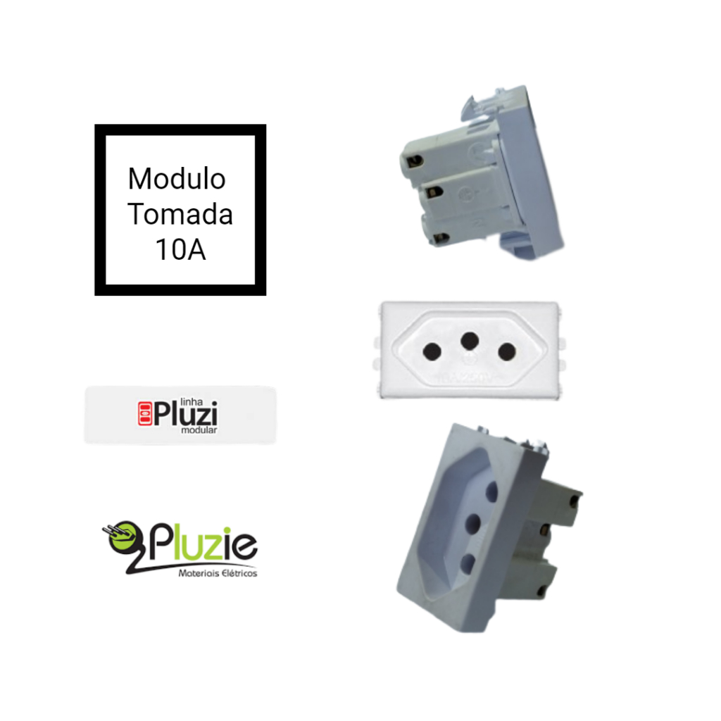 Pluzie modulo Tomada 10a 250v 2p+t Branca sem placa em Oferta na Shopee