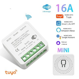 Interruptor 16a Tuya Wi-fi Mini Interruptor Inteligente Smart Life Alexa Google.