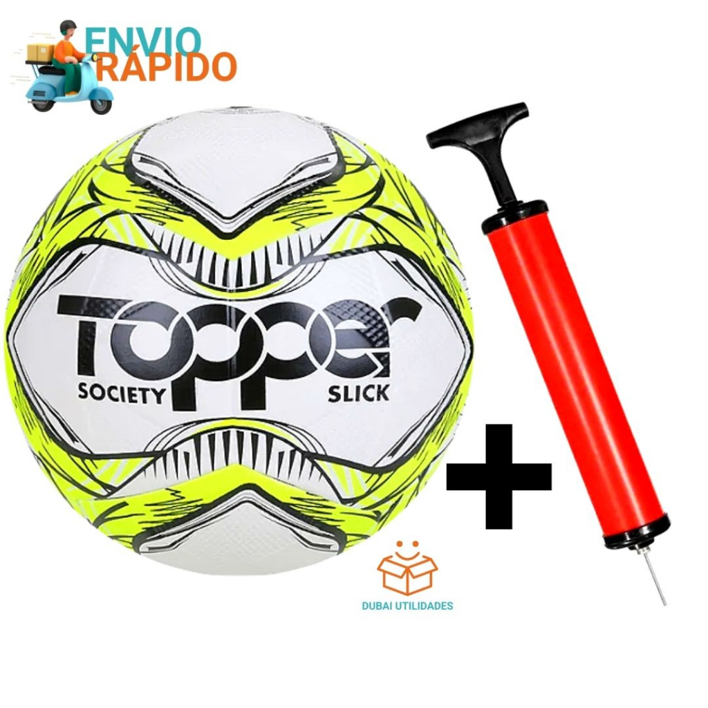 Bola de Futebol Society Oficial Topper Com Bomba Original Resistente Futebol de Campo Society