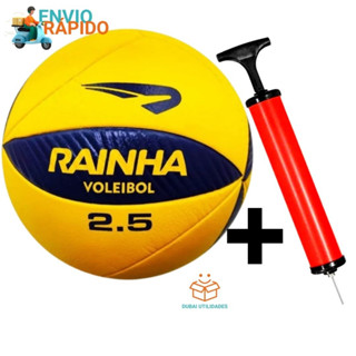 Bola de Volei Rainha 2.5 + Bomba Bola Voleibol Original PVC Oficial Resistente
