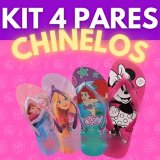 4 Chinelo Infantil Menina | Chinelo de Criança Menina Princesas Personagens - Solado Macio ENVIO IMEDIATO