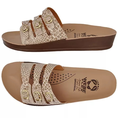 Sandália Feminina Ortopédica Webe Flex Cobra Macia Leve Confortável Chinelo Birken Anatômico