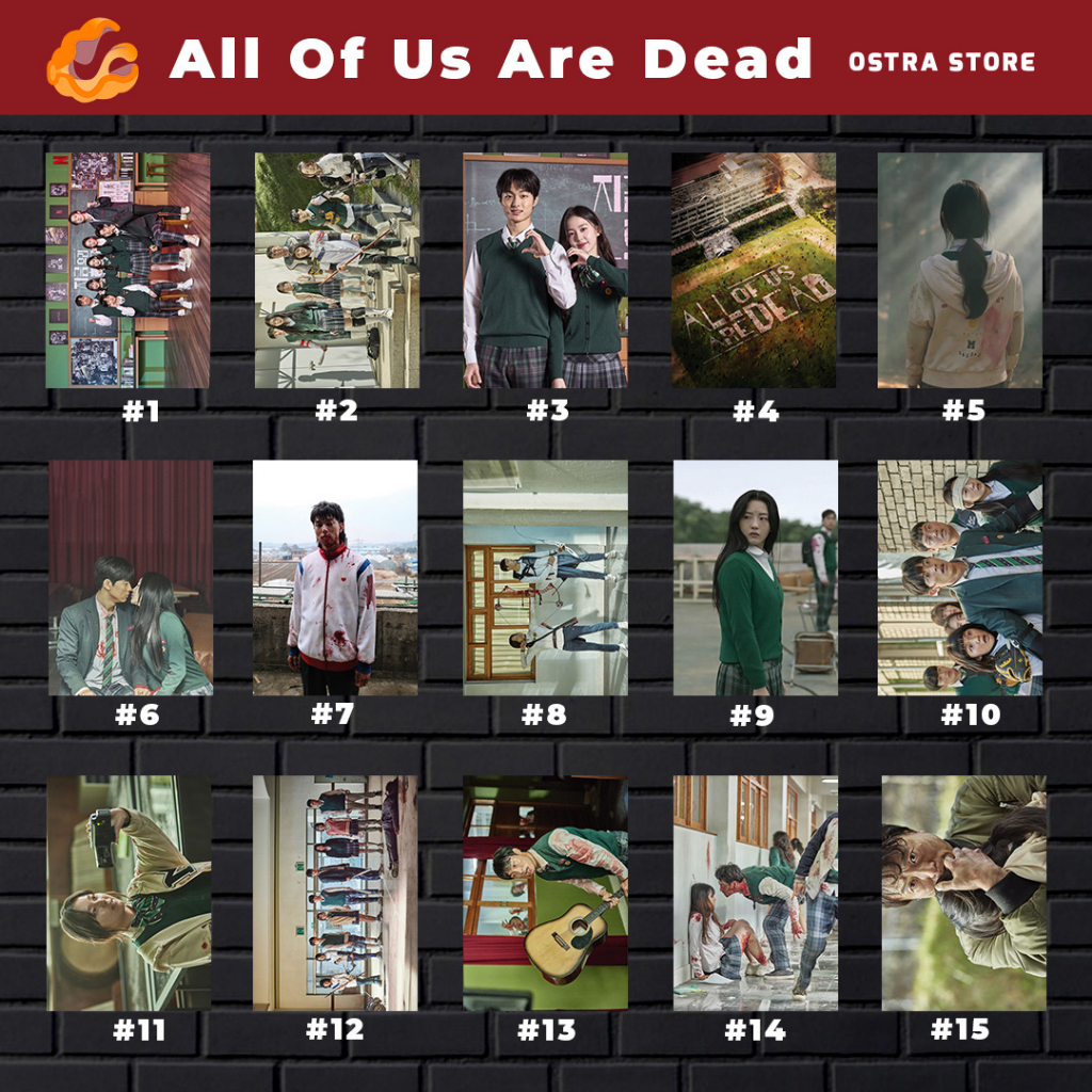 All of us are dead 01 a 15 - Placa MDF & Quadro com Moldura