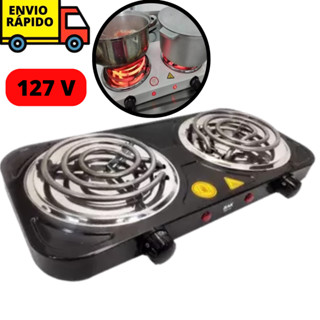 Fogão Fogareiro Elétrico 2 Bocas 110V/220V Portátil 2000W De Mesa Para Acampamento Camping
