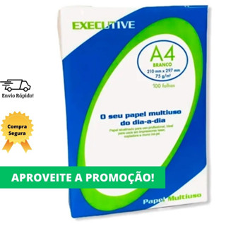 Papel oficio sulfite A4 Branco com 100 Folhas