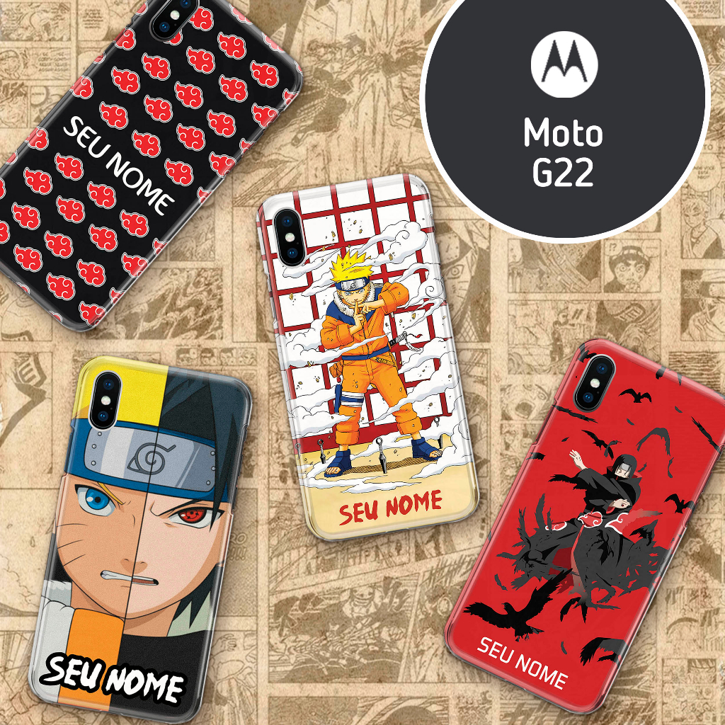 Capa Capinha - Motorola Moto G22 - Naruto Anime Personalizada com Nome