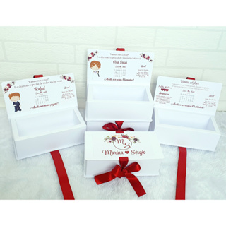 Kit 10 Caixas Personalizadas Para Casamento, Padrinhos em Oferta na Shopee