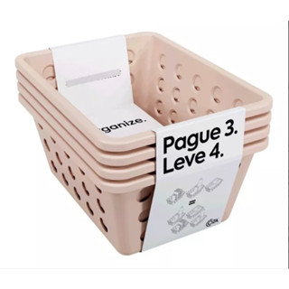 KIT 4 cestas organizadora caixa Coza Leve 4 pague 3 Pequena