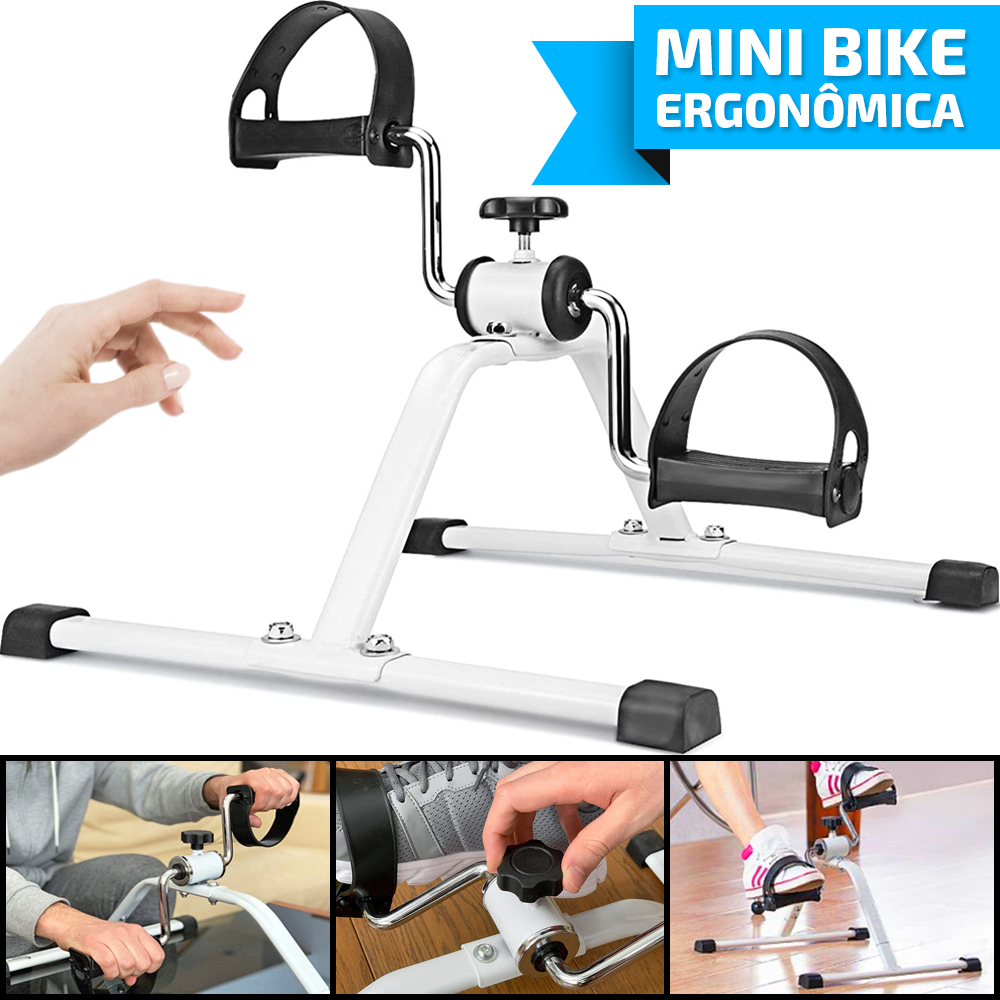 Mini Bike Ergométrica Bicicleta Portátil Fisioterapia Exercícios sentado Pernas e Braços para Mãos e Pés fitness Exercitador Simulador Circloergômetro Ginástica Pedalinho Fit Treinamento Casa