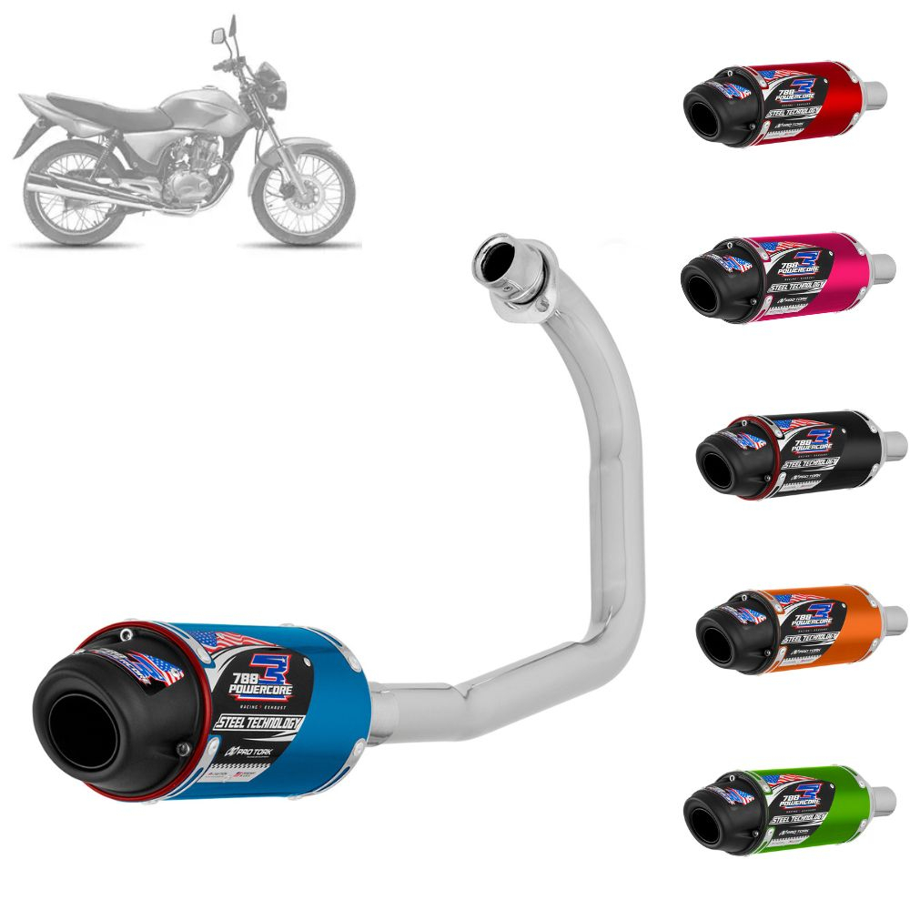 Escapamento Escape Moto Pro Tork Powercore 3 Steel Technology Titan / Fan 125 2000 a 2008 em Oferta na Shopee
