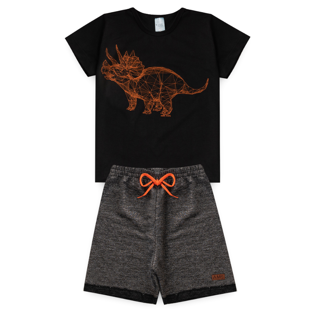 Conjunto Infantil Menino Roupa de Criança masculino Bermuda e Camiseta Atacado L39