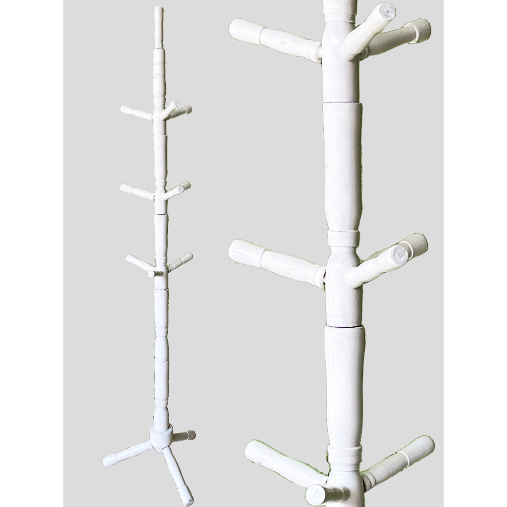 Cabideiro de chao BRANCO Mancebo Arara De Roupas 10 Ganchos Em Madeira em Oferta na Shopee