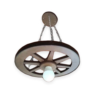 luminária pendente rustico roda de carroça 35 cm