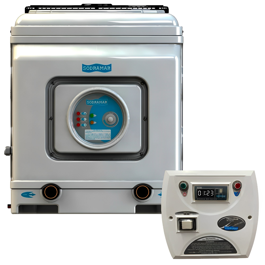 Aquecedor Trocador Calor SD-80 Yes Titânio 220V Trifásico Painel Digital Piscinas até 62000L SODRAMA