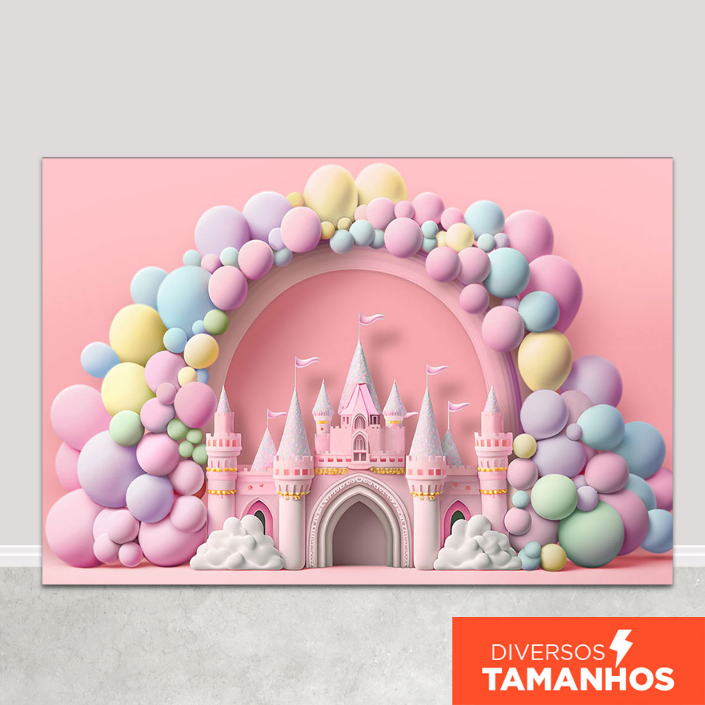 Fundo Fotográfico Infantil Castelo Candy Cenário Smash The Cake Painel Em Tecido Sublimado para Foto em Oferta na Shopee