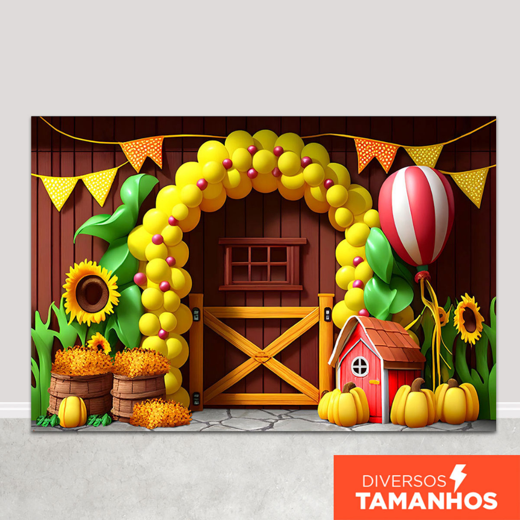 Fundo Fotográfico Smash The Cake 3D Festa Junina Em Tecido FFC-852 em Oferta na Shopee