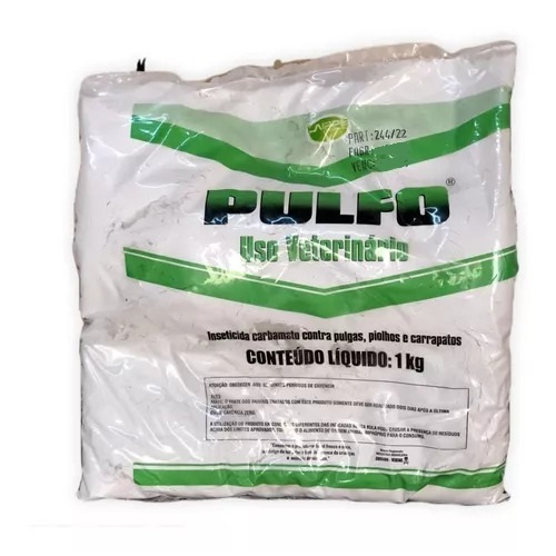 Pulfo 1kg Talco Anti Pulgas Piolhos Carrapatos para Cães Galinhas Pintinhos Galinheiros