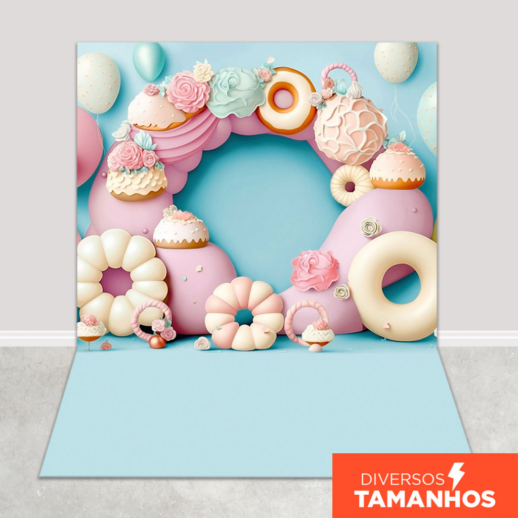 Fundo Fotográfico Smash The Cake 3D Doces Candy Color Em Tecido FFC-842 em Oferta na Shopee
