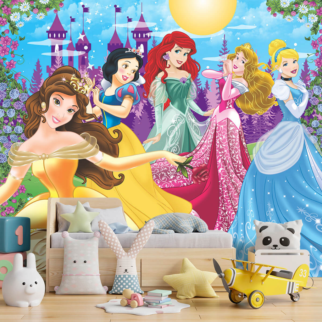 Papel De Parede Personalizado Princesas Delicadas Decoração Para Quarto De Menina - Home & Living