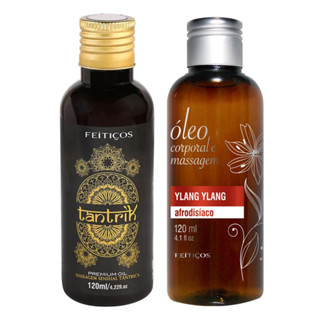 Kit Com 2 Óleos Massagem Revigorante e Marcante nos Aromas de Yl ang Yl ang e Tantrik 120ml cada