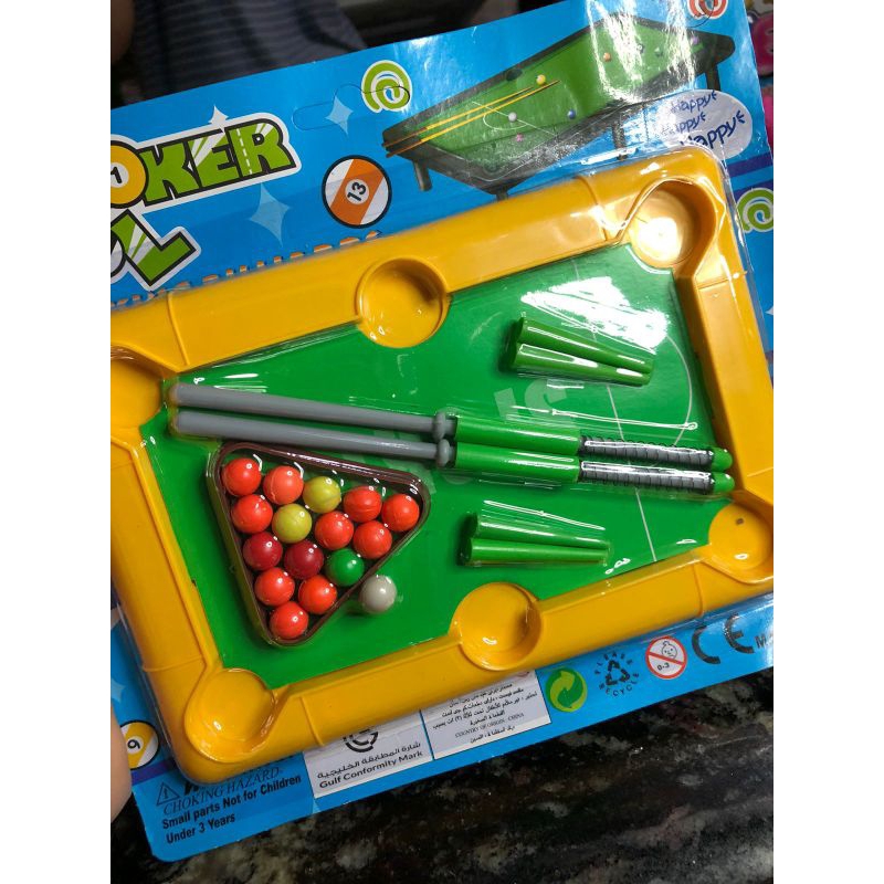 Brinquedo Mini Mesa de Sinuca Bilhar Infantil colorida