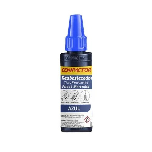 Reabastecedor Pincel Permanente 30ml Azul, Preto, Vermelho e Verde Compactor