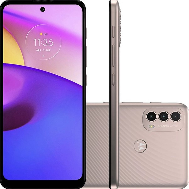Smartphone Motorola Moto E40 64GB 4G Wi-Fi Tela 6.5'' Dual Chip 4GB RAM Câmera Tripla + Selfie 8MP - Rosê - Exposição