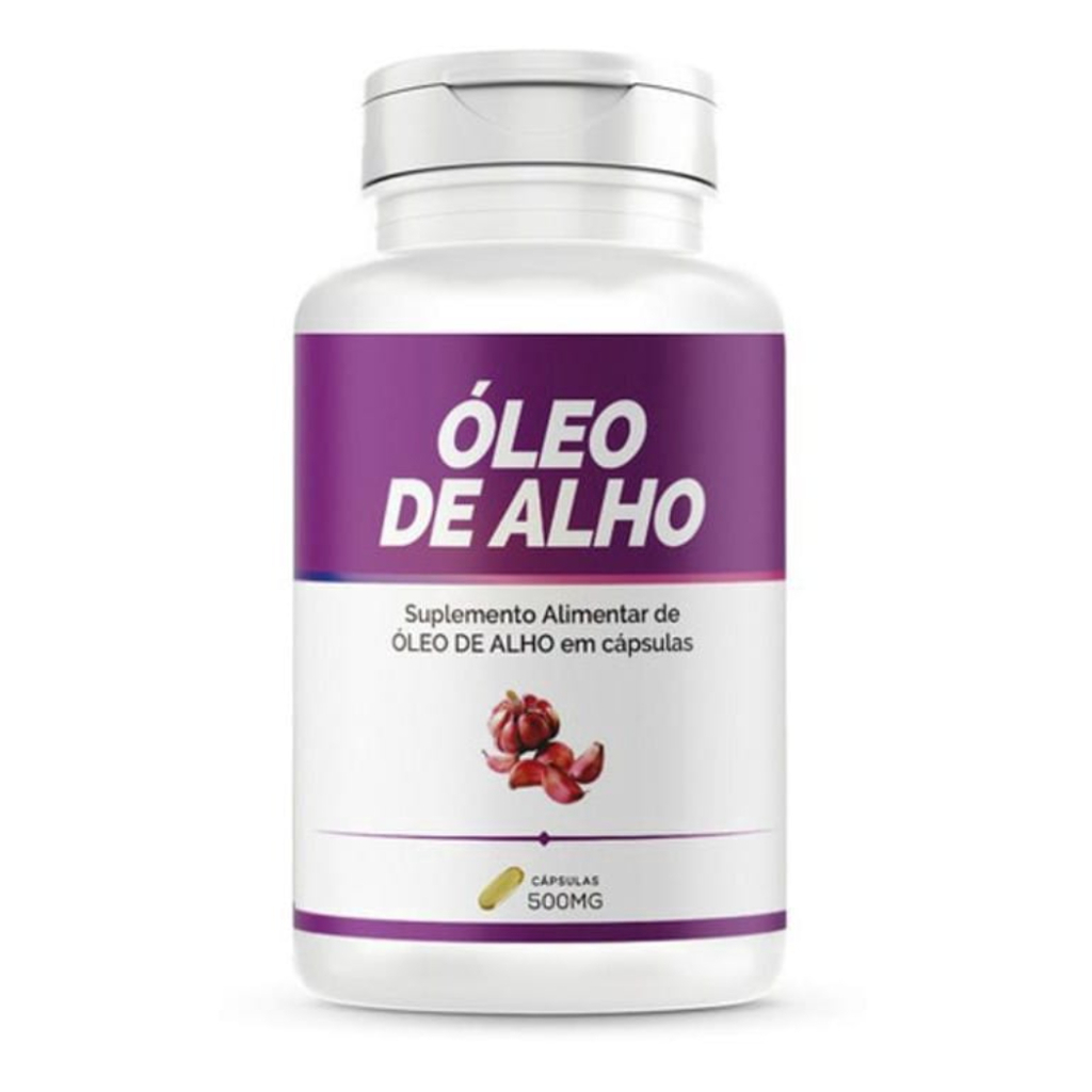 Óleo de Álho Suplemento Alimentar Pote Com 120 Cápsulas de 500mg