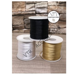 rolo de cetim 1°linha 1mm 100 metros para customização de chinelo