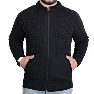 Jaqueta Masculina De Frio Blusa De Frio Preta Ziper Lã Grossa Tricot em Oferta na Shopee
