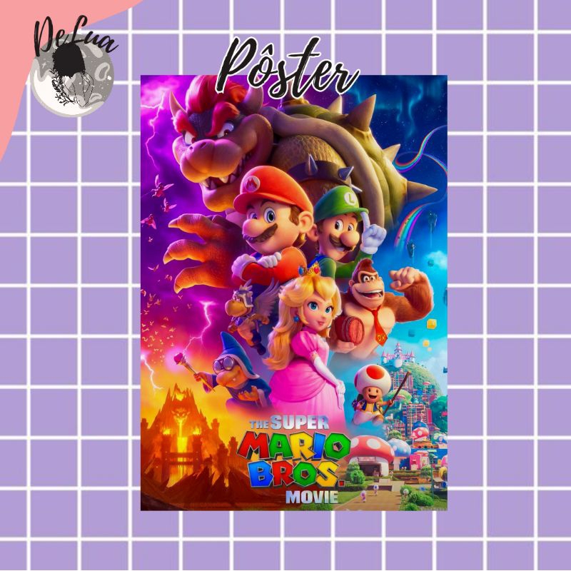 Pôster Mario Bros A4 A5 Filme Geek Luigi