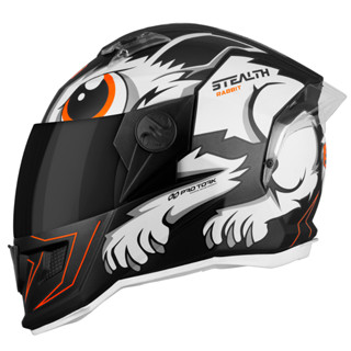 Capacete Feminino e Masculino Moto Fechado Pro Tork Stealth Rabbit Pintura Brilhante com Viseira Fumê